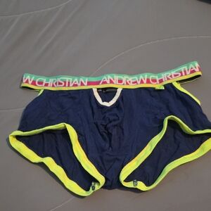 Andrew Christian Navy Briefs with Neon Trim